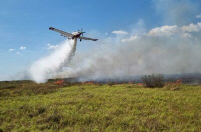 Imagem da notícia Com apoio aéreo, bombeiros atuam em incêndios florestais e resgates no Pantanal